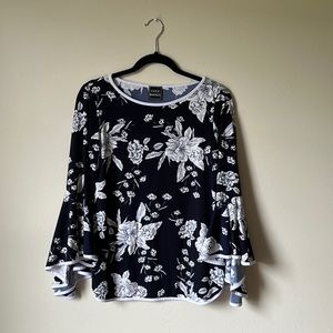 Floral Long Bell Sleeve Blouse